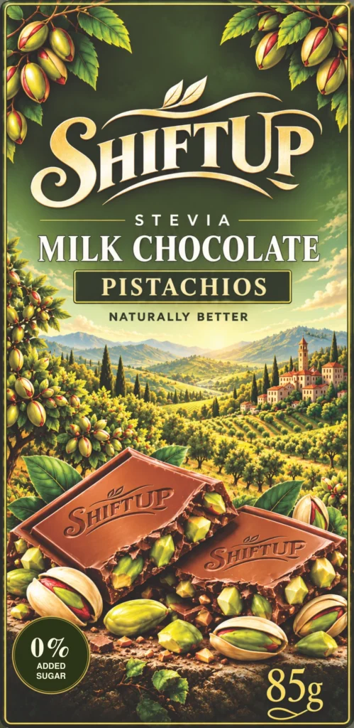 Milk Chocolate · Pistachios