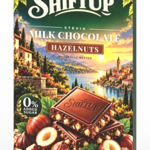 SHIFT UP chocolate hazelnuts — 3D package using approved print artwork