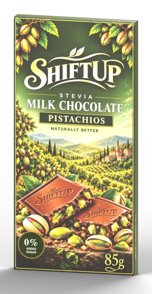 Milk Chocolate · Pistachios