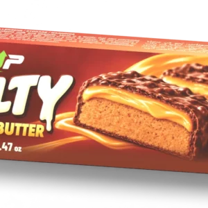 SHIFT UP melty peanut butter — 3D packaging mockup using approved print artwork