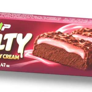SHIFT UP melty strawberry cream — 3D packaging mockup using approved print artwork