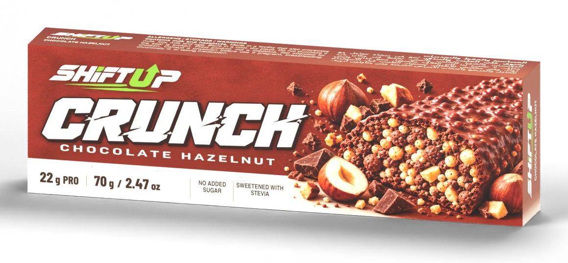 Crunch · Chocolate Hazelnut — Pack front